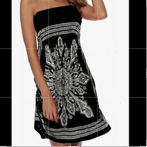 Ealey Fushi. Women's Summer Dress Strapless Floral Print
Bohemian Casual Beach S